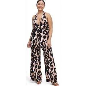 Diane von Furstenberg for Target Halter Jumpsuit Size XXL Animal Print Cotton‎